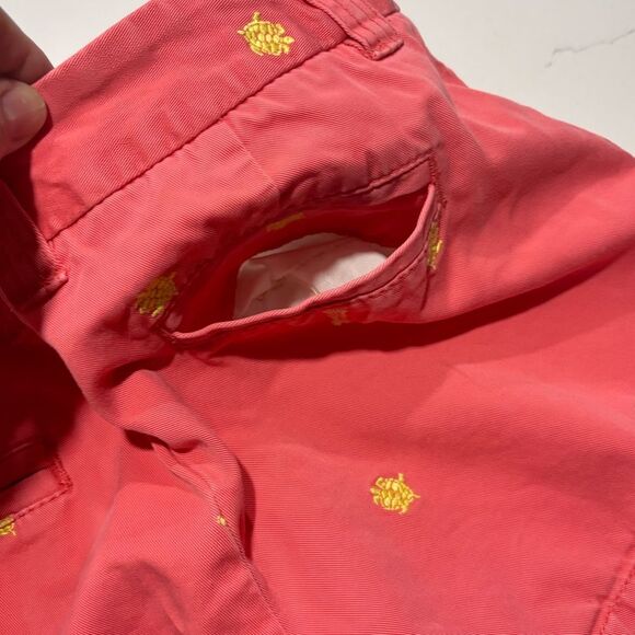 J. Crew Women's Pineapple Print Coral Shorts with Yellow Embroidery Size 8 - Picture 8 of 15
